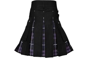 MILAX Wedding Dress Casual Party Kilt Highland Skirt Vintage Cargo Skirt Scotland Gothic Scottish Clothing Men Cotton Utility Kilt Men Punk Hip Hop Skirt