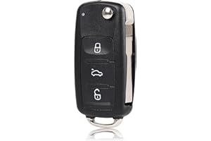 Betterher 3 Tasti Guscio Chiave Telecomando con lama compatibile per VW Polo 5 Golf Passat Jetta Beetle Scirocco EOS Touran Tiguan Skoda Caddy Sharan T5 Citigo Fabia Seat Ibiza Leon Altea