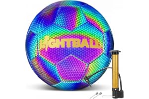 Ballon de foot réfléchissant - Set complet de football lumineux Taille officielle 5 Idéal pour petits et grands Ballon de foot lumineux, Ballon lumineux enfants, Ballon de foot