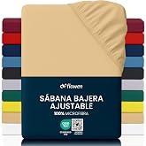 Flowen Fitted Sheet 200 x 200 cm Beige Brushed Microfibre for Mattress 30 cm High Soft Breathable Hypo-allergenic Anti-Dust M