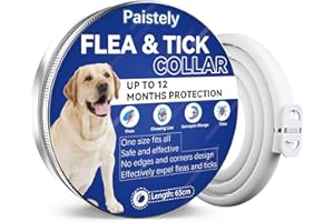 PAISTELY Collare Antiparassitario Per Cani, Antipulci Sicuro E Composto Da Oli Essenziali Naturali Al 100%, Efficacia 12 Mesi 65cm Antizecche Per Tutte Le Taglie