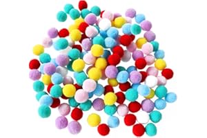Oruola Pack of 100 Colourful Mini Pompoms 2 cm, Pompoms for Crafts, Pompoms for Crafts for Children for Creative Crafts, Clothing, Hair Accessories, Garlands, Multicoloured
