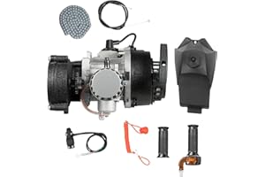 ACROSSPART 49 cc 2-stroke engine, single cylinder complete engine engine kit with air cooling system and pull start, mini petrol engine for pocket bike, ATV or scooter