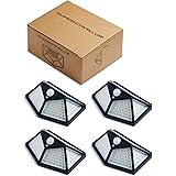 Sunlix - Faretto solare esterno, 100 LED, 2200 mAh, 3 modalità con sensore di movimento, 270 gradi, impermeabile, per giardin