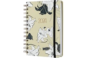 ‎KOKONOTE Kokonote Kalender 2024 Buchkalender Flora Ink Terminplaner 2024 Planer 2024 - Terminkalender 2024 11,7 x 16,7 cm Taschenkalender 2024 Klein - Jahreskalender 2024 Buch