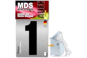 ‎MDS BRAND MDS Brand Prime 15cm Zahlen Aufkleber Klebezahlen Selbstklebend Hausnummer Aufkleber Schwarz (1)
