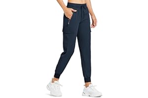 Comallan Pantalones Trekking Mujer Cargo Jogger Ligeros Secado Rápido Senderismo Impermeables Pantalón de Verano Jogging Exteriores al Aire Libre