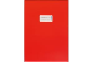 HERMA 19748 - Copertina per quaderni, formato A4, in cartone rosso, 10 pezzi, con etichetta in carta robusta e extra resistente, per quaderni scolastici, colorati