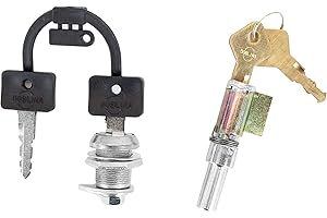 BISOMO Werkzeugkastenschloss Seitendeckelschloss + Lenkerschloss mit je 2 Schlüsseln für Simson S50 S51 S70 S53 S83 SR50 SR80 MZ ETZ TS