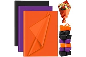 PLULON - 60 hojas de papel de seda para Halloween a granel, papel de regalo, hojas de papel de seda para empaquetar, papel de regalo de cumpleaños, decoraciones para fiestas de Halloween
