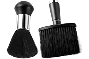 CONNEXTION 2 Stück Friseur Bürste, Nackenpinsel Set Staubentfernungsbürste, Soft Barbierbürst Friseur Bürste, Schwarzer Friseur Haarpinsel für Die Reinigung Gebrochener Haare am Hals