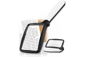 Tobegiga 5-Fache Lupe Mit Licht, Leselupe Zusammenklappbare GroßE Rechteckige Handlupe, Dimmbare Led FüR Senioren Mit Makuladegeneration, Zeitungen BüCher Kleingedrucktes FüR Sehbehinderte