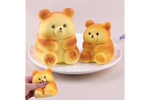 Anboor 2 sztuki Squishies zabawka dla dzieci, niedźwiedź wolno rosnący, pianka Squishys, jumbo, zwierzęta, stres, słodka zabawka do wyciskania