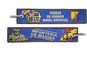Tacro Llavero Militar de Tela bordado Infantería de Marina Fuerza de Guerra Naval Especial España Hilo de oro y de plata