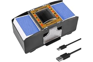 ZIKSUN 1-2 Deck Poker Shuffler Machine, USB Charging/Battery Operated Automatic Dealer, Electric Card Shufflers Playing Poker/UNO/Bridge Game Accessories for Family Part