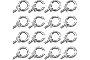 SGEHAI 21 pezzi bulloni ad occhiello M6,bullone ad anello, anelli a vite,filettato maschio acciaio Inossidabile 304 bullone a occhiello,per bullone ad occhiello per fissaggio e sospensione