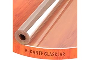 DECOHOMETEXTIL HEIMTEXTILMANUFAKTUR Transparente Folie 2mm abgeschrägte V Kante, glasklar und Hochglanz Schutzfolie Tischschutz Tischdecke Größe wählbar Rund 100 cm V-Kante Schutztischdecke