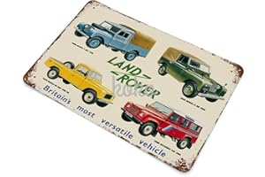 XREE Plaque métallique vintage Land Rover - Décoration d'intérieur - Plaque métallique rétro - 30 x 40 cm