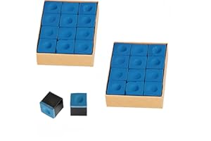 HJYDGJ Lot de 24 craies de billard standard pour queues de billard antidérapantes bleues