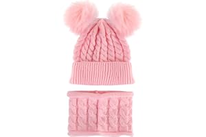 Borlai - Juego de gorro de punto para bebé y braga para el cuello, para invierno, cálido, de 1 a 6 años