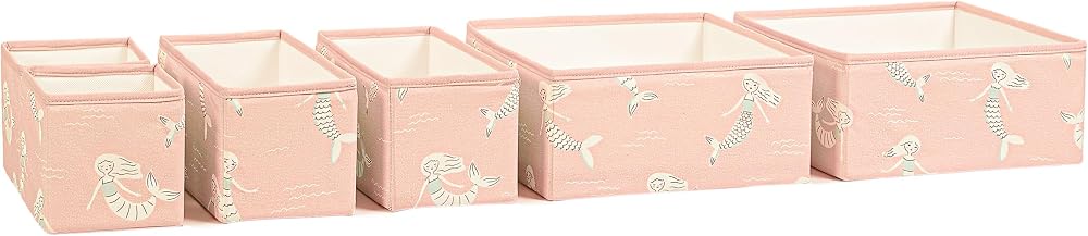 Ocean Home Textile 6'lı Çocuk Odası Deniz Kızı Çekmece İçi Düzenleyici Kutu