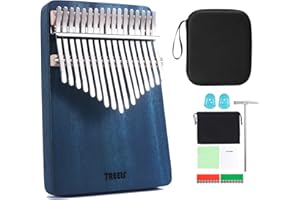 LIAKAI TREELF Kalimba 17 Tasten Daumenklavier Mbira Fingerklavier Geschenke für Kinder und Erwachsene Anfänger (Blau)