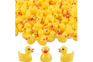 Fzyisw Mini Harz Entchen 100 Stück Miniatur Enten, Mini Resin Ducks für DIY Potting Micro Landschaft Dekorationen