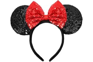 HXPLN Serre-tête avec oreilles de souris, à paillettes, pour carnaval, Halloween, fête