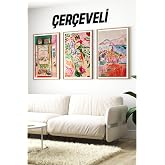 Kututr Dekorize Mdf Tablo Seti 3 Par&ccedil;a Mm &Ccedil;er&ccedil;eveli Salon Oturma Odası I&ccedil;in 3050,&Ccedil;er&ccedil;eveli 3050 23 X 32