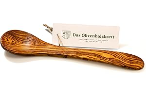 DAS OLIVENHOLZBRETT ® Cuchara de madera de olivo de 20 cm / Cuchara estándar de madera de olivo
