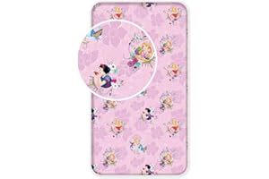 JERRY FABRICS Disney children's bed sheet Princess Snow White Cinderella Rapunzel Sleeping Beauty 90x200 + 25 cm 100% Cotton