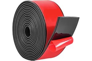 YUNXCNA Gummistreifen Selbstklebend, (50mm x 3mm x 3m) Vollgummi Gummiprofil, Neopren Gummistreifen, für Dichtungen, Bodenbeläge, Schwarz