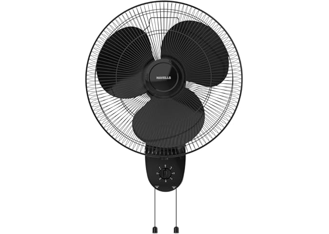 Havells Gatik Pro 400mm Wall Mount Fan|RPM: 1350|Double string for Speed & Oscillation control | Thermal Overloaded…