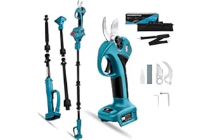 tivekeo Elektrische Astschere Kompatibel mit Makita 18 V (ohne Akku), Mit Verlängerungsstange, Max. 30 mm Schnittdurchmesser, LCD Display, Wiederaufladbar
