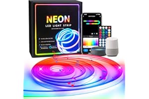 SNADER Neon LED Strip 3m,RGBIC LED Streifen 12V Dimmbar & Musik Sync,mit App-Steuerung und Alexa/Google Assistant-Kompatibilität,Flexibles Silikon für DIY,perfekt für Wohnzimmer und sowie Wanddekoration