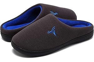 VIFUUR Damen Herren Hausschuhe Memory Foam Pantoffeln Wolle-Like Plüsch Futter Hohe Dichte Warme Indoor Outdoor Anti-Rutsch-Gummisohle Slip On Schuhe