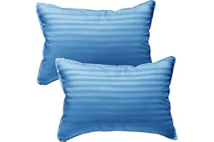 kinder Fluff Children Pillow (2pk) - The only Pillows 300T Soft Cotton & Down Alternative Fill - Hypoallergenic & Machine Washable. Ideal XS Pillows for Children Bed & Travel Pillow (10X15in - Blue)