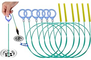 RWBIMTI 6 Stück Abflussreiniger，Abflussreiniger Spirale, 90cm Bruchfester Stahl mit Nylonbeschichtung, Geeignet zur Reinigung und Haarfängung in Badewannen, Abwasserkanälen und Waschbecken (90 Zentimeter)