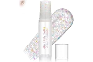 ZOEYSHINE Iridescent Glitter Stick for Face Body and Hair – Chunky Holographic Shimmer Makeup Highlighter, Waterproof LongLasting Sparkle, Easy Twist-Up Festival Glitter – Ideal for Party Rave Halloween