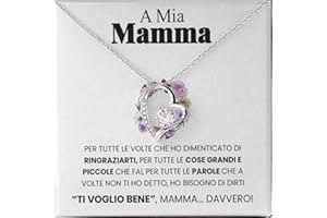 Luna Jewel Idea Regalo Mamma Collana oro o argento, con cofanetto led e messaggio, ciondolo donna, gioielli, per lei, idee compleanno, madre, festa della mamma