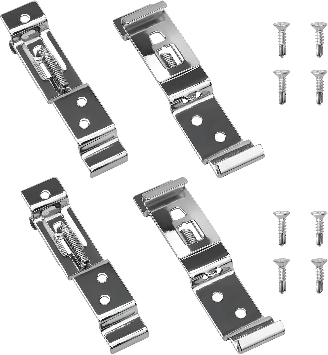 4PCS Soporte Matricula Remolque, 120x25mm Inoxidable Sujetador Portamatrícula Universal de 8 Tornillos, Plata Portamatriculas, para Coches, Camiones y Remolque