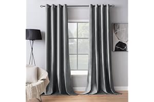‎MIULEE MIULEE Grau Samtvorhang Ösen 2er Set 140X225, Blickdichte Vorhänge Samt für Deko Schlafzimmer Wohnzimmer, Wunderschön Weich Vorhang Verdunkelung Velvet Curtains, Verdunkelnd Samt Gardinen Blickdicht