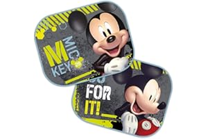 Theonoi Lot de 2 pare-soleil pour voiture - Pare-soleil latéral au choix : Mickey – Cars – Star Wars – Winnie / Protection UV Cadeau pour garçon (Mickey Mouse)