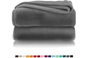 heimtexland Kuscheldecke flauschig Flanell Wohndecke warm Oekotex Tagesdecke Überwurf Sofadecke fusselfrei Fleecedecke Super Soft XL Decke 150x200 cm Typ380 Anthrazit Grau