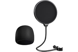 YOTTO Pantallas antiviento y filtros anti-pop Pop Filter para micrófonos, Espuma Paraviento Micrófono Parabrisas para Blue Yeti, Yeti Pro Condenser Micrófono