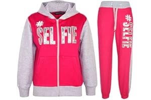 A2Z 4 Kids Girls Tracksuit Hooded Sweatshirt Top Bottoms Comfortable Gym Jogging Suit Running Workout Jogging Joggers Activewear Sportswear Loungewear Outfit Set Age 2-13 Years