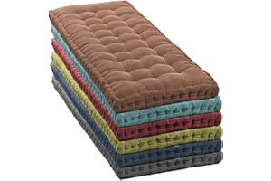 Waigg Kii Coussin de banc 2/3 places - 8 cm d'épaisseur - Pour intérieur - 100/120/150 cm - Épais - Pour maison, terrasse et balancelle (60 x 40 cm, rouge)