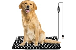 TITA-DONG Tappetino Riscaldante per Animali Domestici per Cani e Gatti, Tappetino Riscaldante con 3 Livelli di Temperatura, Tappetino per Gattini da Esterno per Condizioni Estreme, Tappetino Riscaldante(Nero)