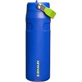 STANLEY 1913 Flip Straw i&ccedil;ecek şişesi, 0,7 l, kobalt a&ccedil;ık yeşil | 10 saat soğutur. - 3 g&uuml;n buz soğutmalı, sızdırmaz, BPA i&ccedil;er