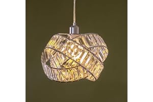 FabFinds Crystal Lampshade 3 Tier Interlocking Metal LampShade Easy Fit Lampshade with Reducer for Bedroom Office (W31cmXH23cm)